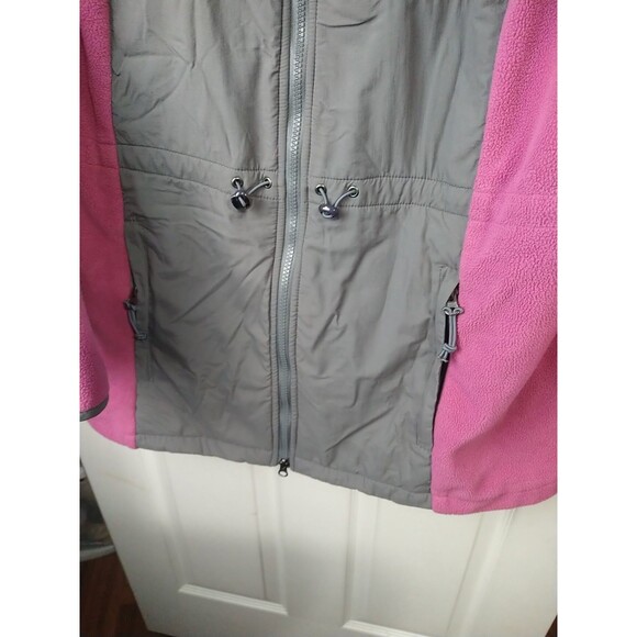 Woman Within L Fleece/Nylon Jacket Adjustable Waist Full Zip Pockets - Picture 5 of 9